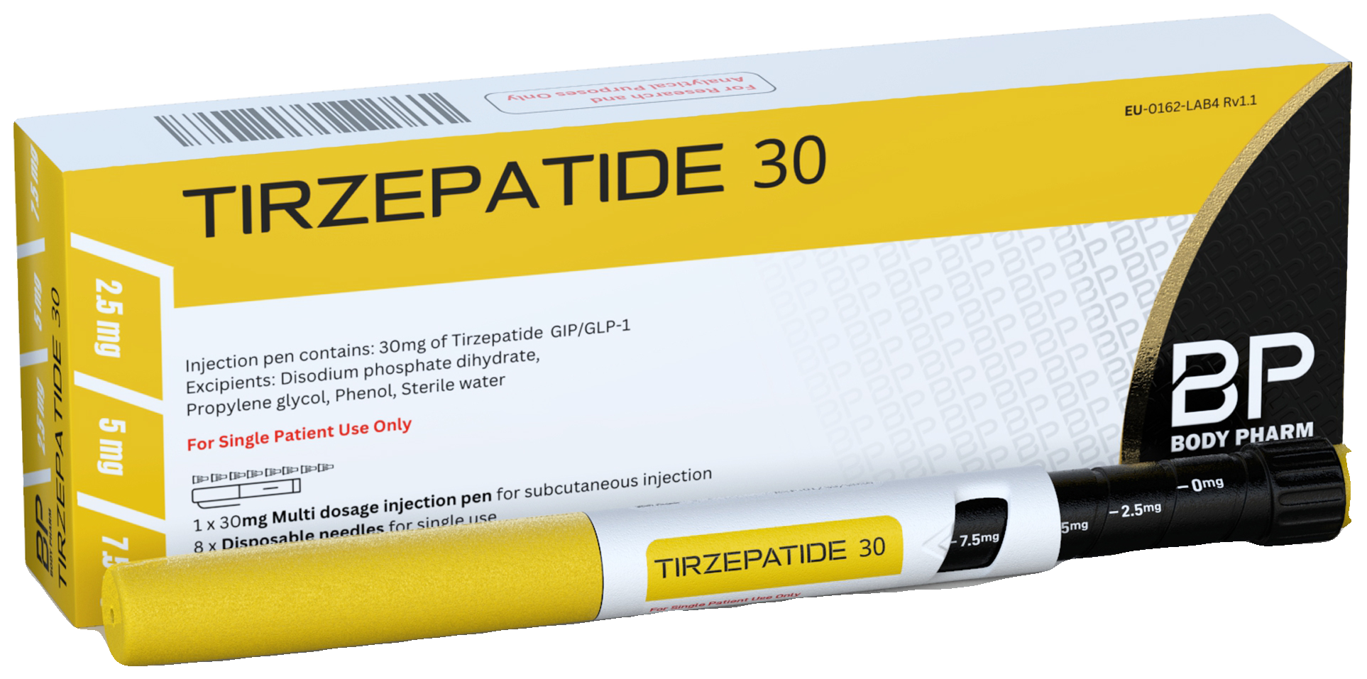 Body Pharm Tirzepatide 30 mg pen and box